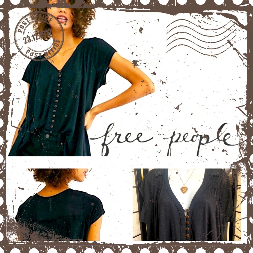 HOST PICK!! Adorable Black Free People Flowey Top